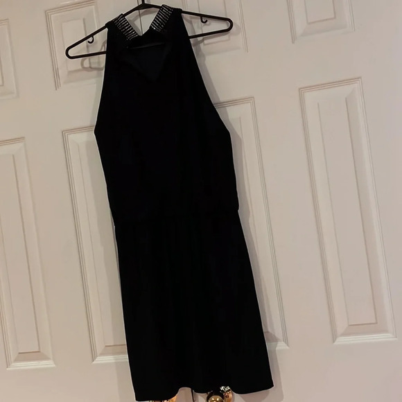 White House Black Market black Elastane beaded highneck Halter Mini dr… - Picture 5 of 11